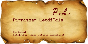 Pirnitzer Letícia névjegykártya